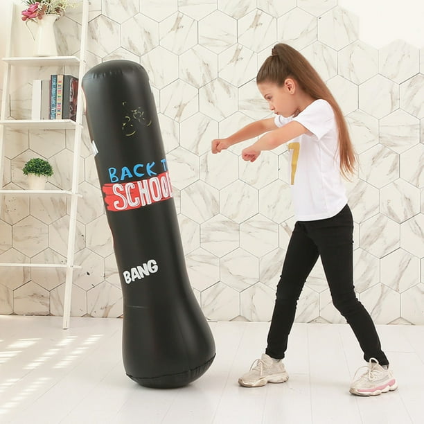 Saco de boxeo para niños, saco de boxeo inflable para adultos, saco de  boxeo para entrenamiento de patadas, vaso independiente, bolsa de arena  para