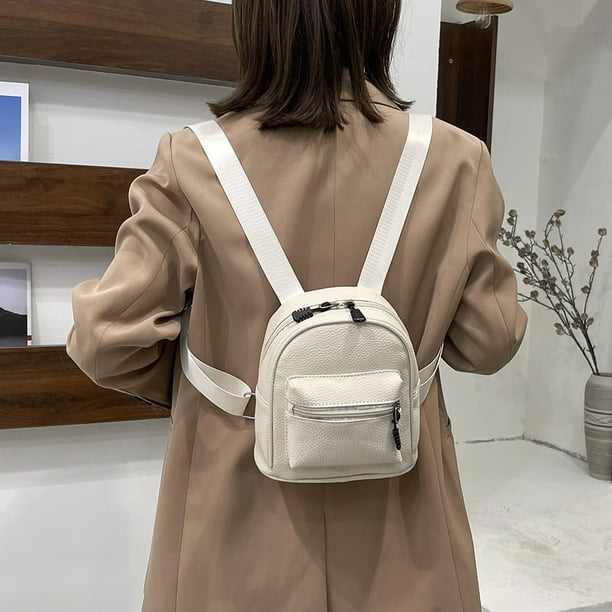 Mochila pequeña PU para mujer bolso escolar pequeño Likrtyny con patrón de lichi de hombro Color sólido | Walmart en línea