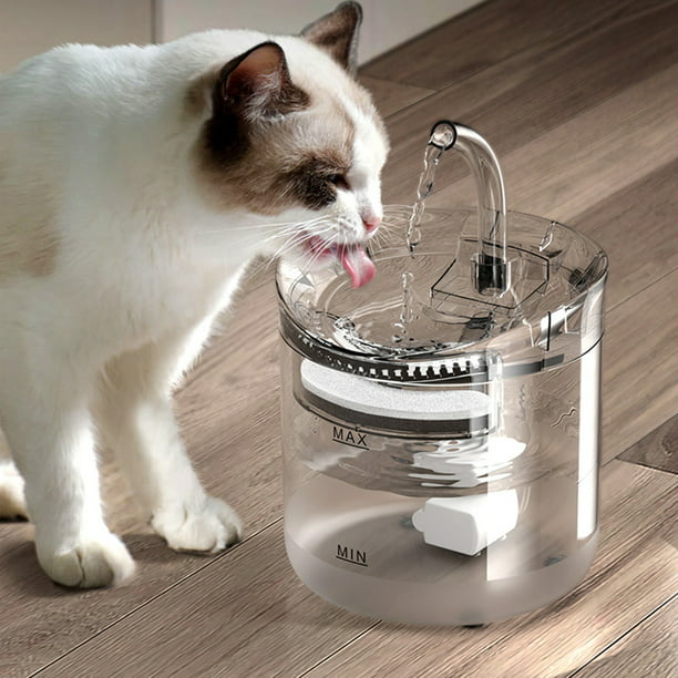 Fuente de agua para gatos, dispensador de agua para perros, automático  supersilencioso de 2 l yeacher