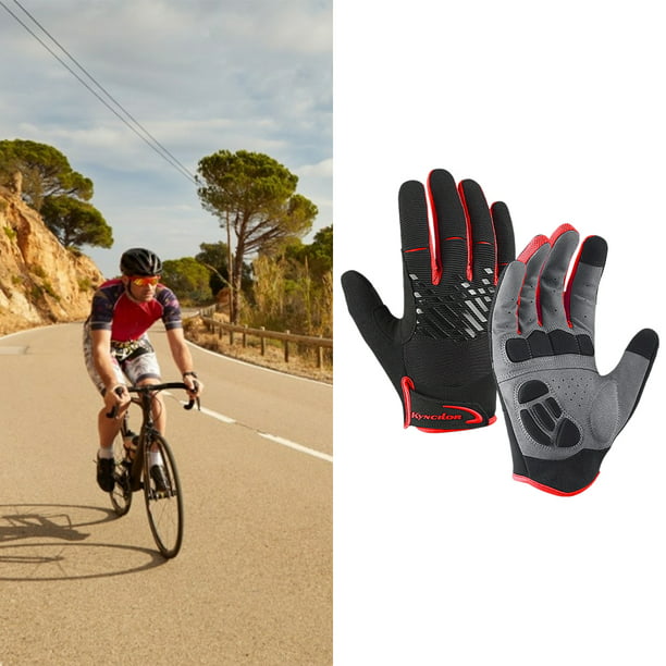  XIXIXIDIAN - Guantes de ciclismo para hombre, guantes de  bicicleta de montaña, guantes de bicicleta antideslizantes para montar en  carretera para primavera, otoño guantes deportivos transpirables (color  rojo, tamaño: M) 