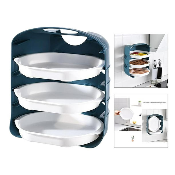 Superposable vajilla de almacenamiento bandeja soporte para cocina  organizador armario licencia ahorrar espacio - de 6 capas blanco 6 capas  perfecl rejillas para platos