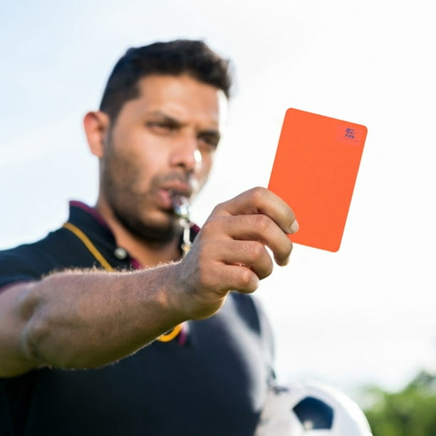 Pilipane Juego de cartas de árbitro de fútbol, tarjetas rojas y amarillas  de árbitro de advertencia con hojas de puntuación de cartera (incluye 1
