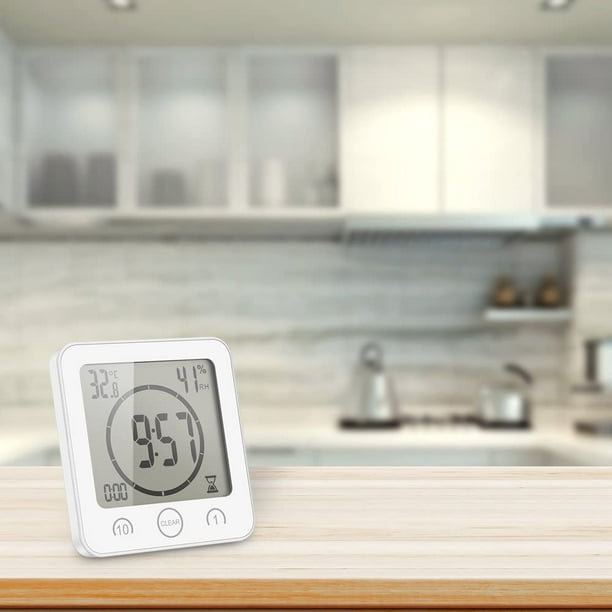 Reloj de baño, alarma LCD digital con reloj de ducha táctil