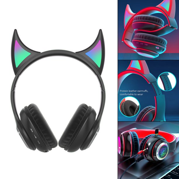 Audifonos Gamer Bluetooth inalámbricos Estéreo HIFI auriculares Bluetooth  con micrófono RGB plegables Cascos inalámbricos Bluetooth, para