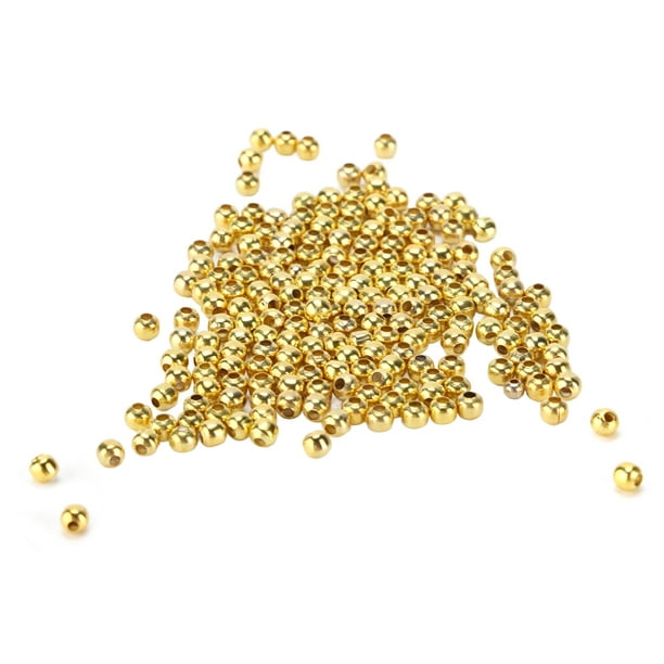 1,200 cuentas redondas lisas de 5/32 de pulgada, espaciadores dorados con  forma de bola para pulseras y joyas, para manualidades