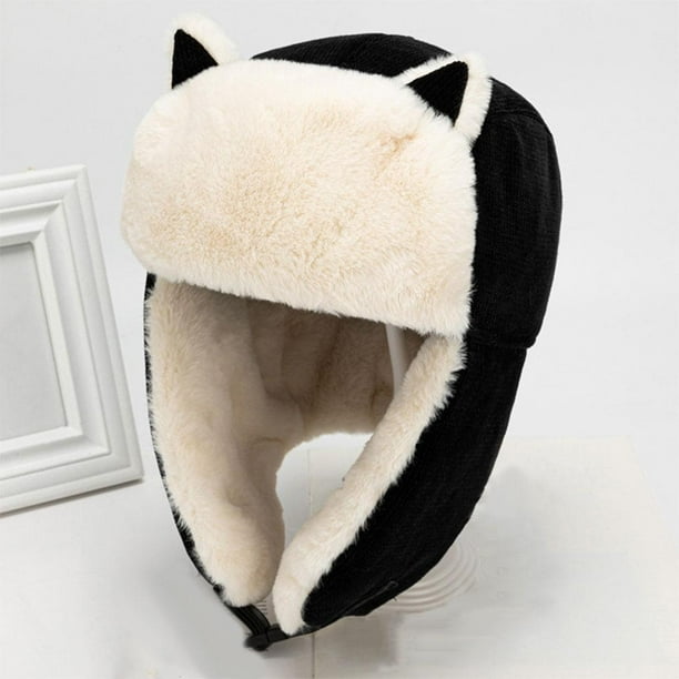 Gorro de invierno para hombre con orejeras, cómodo gorro de esquí de felpa,  gorro informal Ushanka, gorro de para correr y senderismo jinwen Sombreros  de trampero