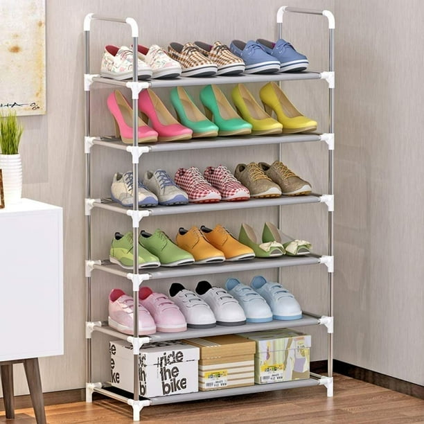 Zapatera Mueble para Zapatos Organizador con Varios Compartimientos Color  Gris Practiksa Armable