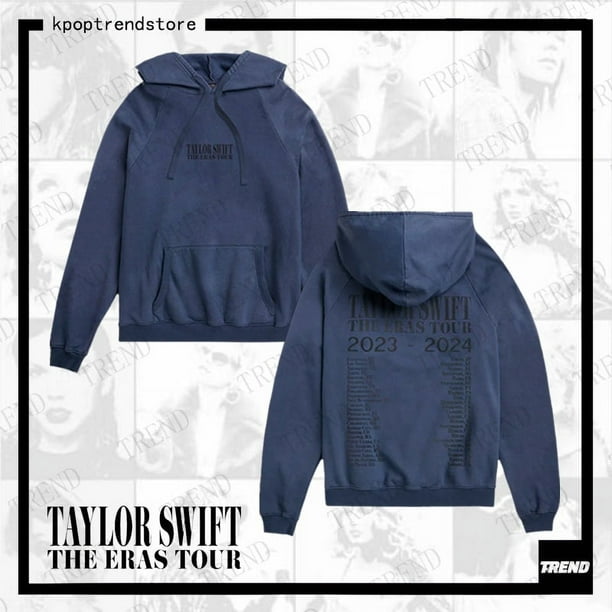 Taylor Swift: The Eras Tour Sudadera con capucha azul lavada talla para  hombre. Normalmente uso M/L. Pero dice talla grande, para mujer. :  r/SwiftieMerch