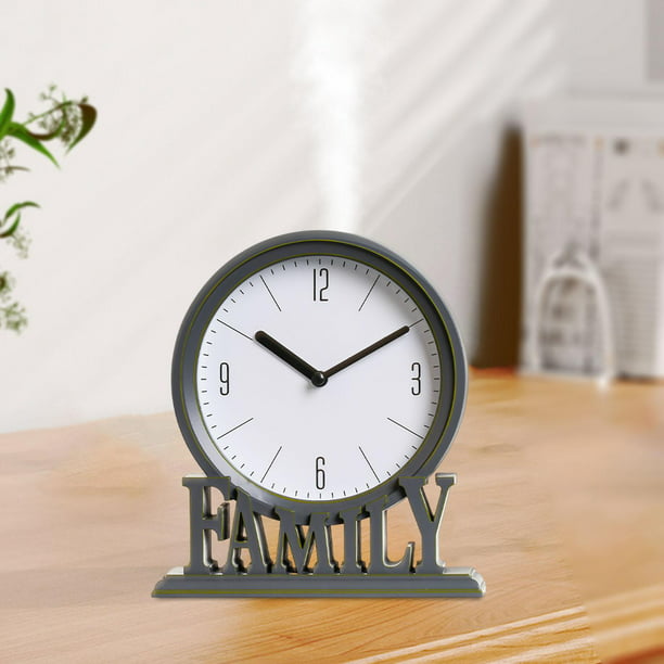 Relojes de mesa Fácil de leer Relojes de repisa decorativos familiares Sin  tictac Reloj de escritorio de estilo vintage para dormitorio Oficina Loft 