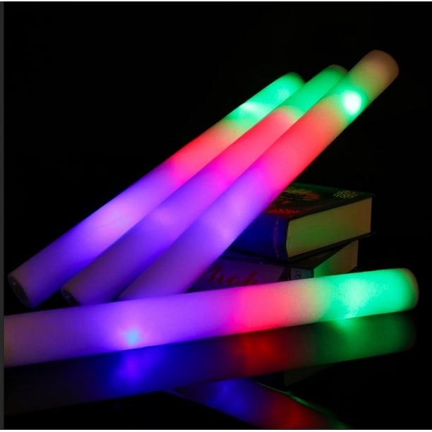 Barras luminosas LED de colores RGB, tubo de espuma para animación, luz  oscura para Navidad, cumpleaños, boda, suministros para fiestas,  12/15/30/60 piezas