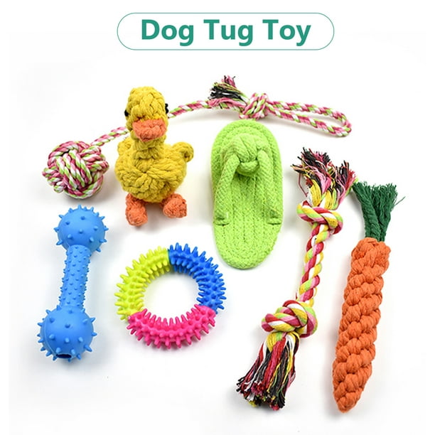QDAN Juguetes de cuerdas para perros con correas, juguetes interactivos  para perros para tira y afloja, regalos de cumpleaños para cachorros,  juguete