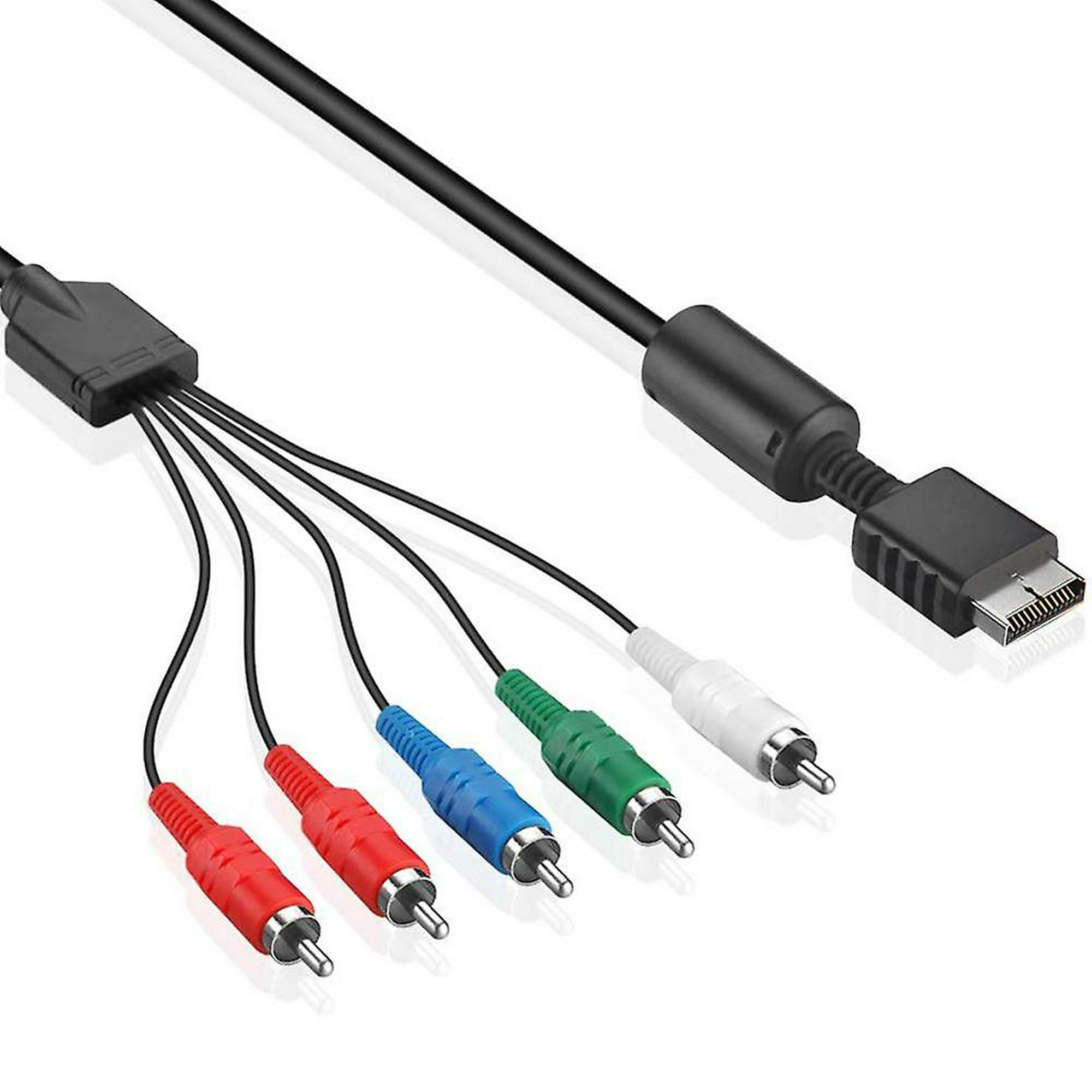 Cable AV PS2, PS3 AV a RCA, cable de salida AV de audio compuesto a RCA,  cable de salida AV compatible con Playstation 1, 2, 3 (paquete de 2, 6 pies)