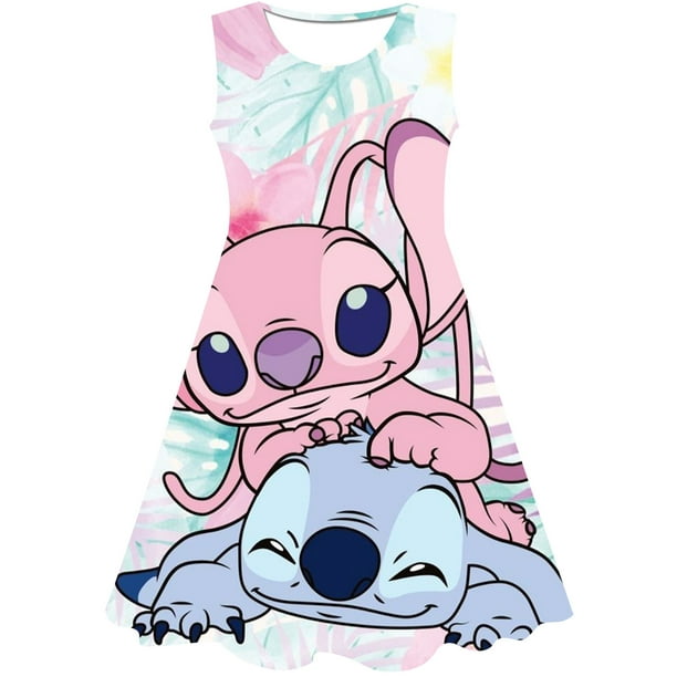 Verano niñas Stitch princesa vestido ropa bebé dibujos animados