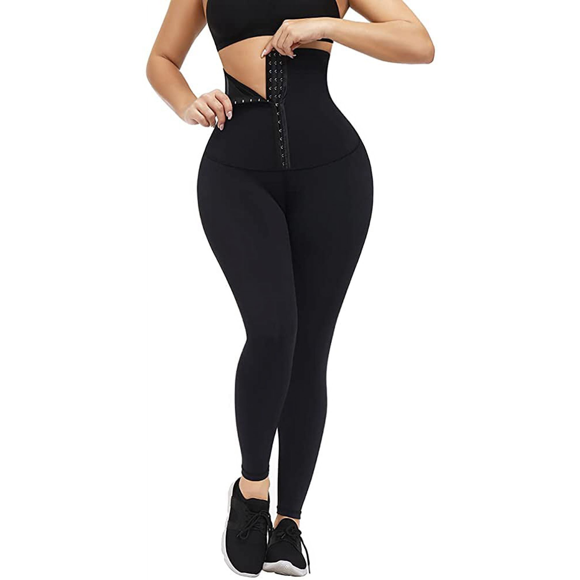 Leggings de yoga de cintura alta para mujer, pantalones de entrenamiento  para correr con 3 filas de gancho y ojo, mallas elásticas para gimnasio