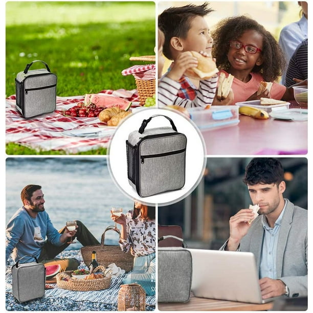  Bolsa de almuerzo aislada, bolsa de almuerzo reutilizable para  el trabajo, picnic, viajes : Hogar y Cocina