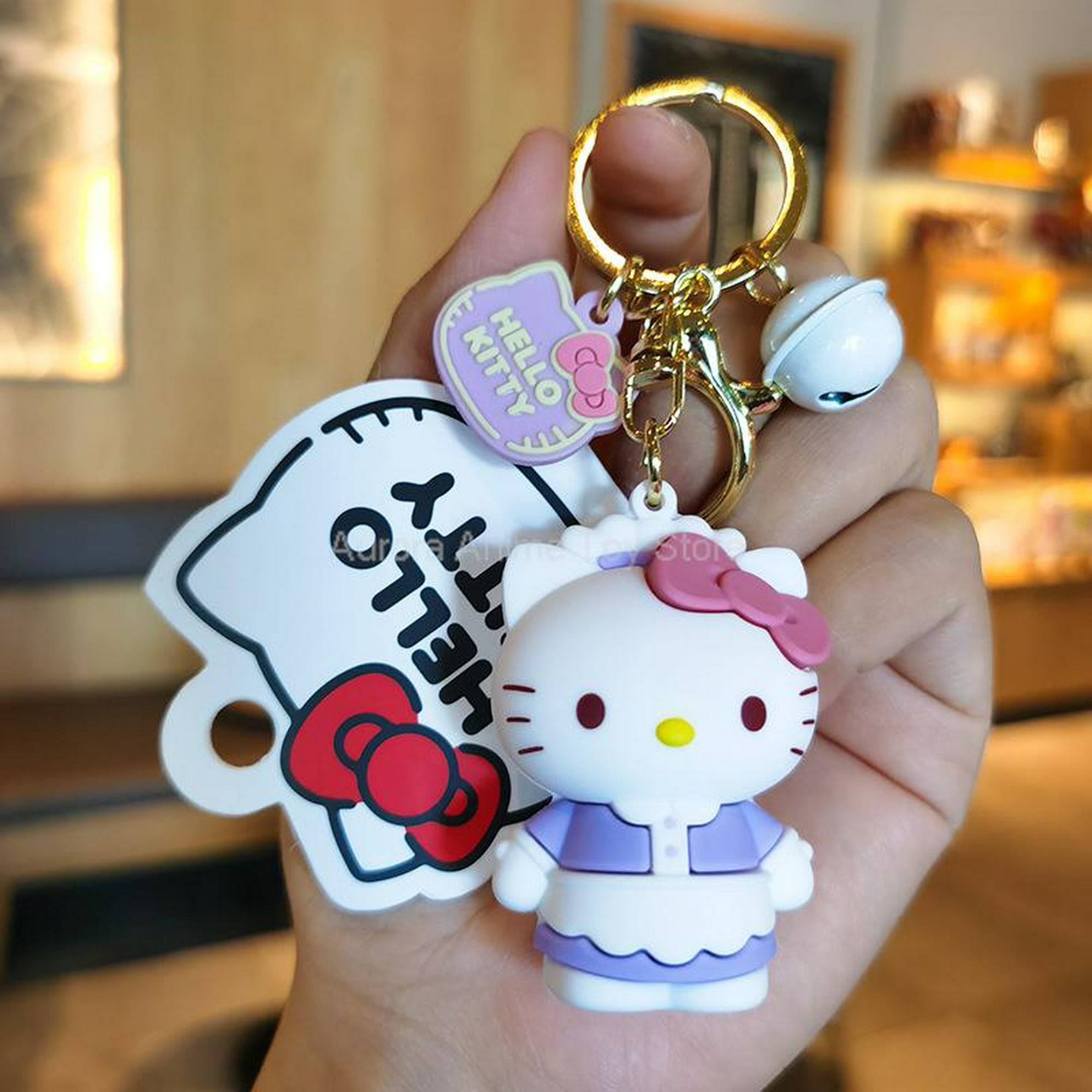 Kawaii Sanrio Hello Kitty Mobile Phone Pendant Inspearl Beaded Bracelet Bag  Decoration Accessories for Girls Sweet Keychain Gift