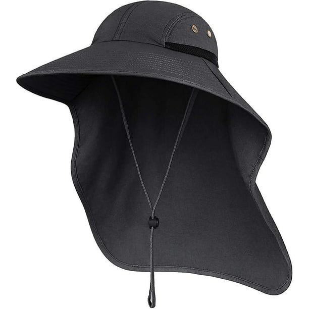 Sombrero para el sol al aire libre para hombres con protección UV Gorra de  safari Sombrero de pesca de ala ancha con solapa para el cuello TUNC  Sencillez
