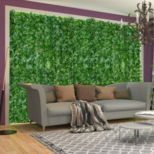 Rollo de cribado de hojas artificiales, protección contra la decoloración  UV, cobertura para pared, paisajismo, valla de jardín, pantalla para balcón  para decoración interior y exterior