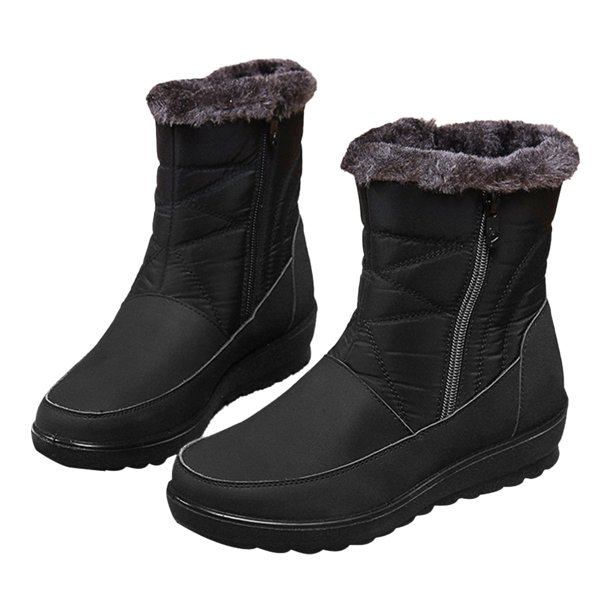 Botas de nieve de felpa para mujer botines de felpa de piel sint tica talla 35 40 botas de invierno para mujer Hugtrwg