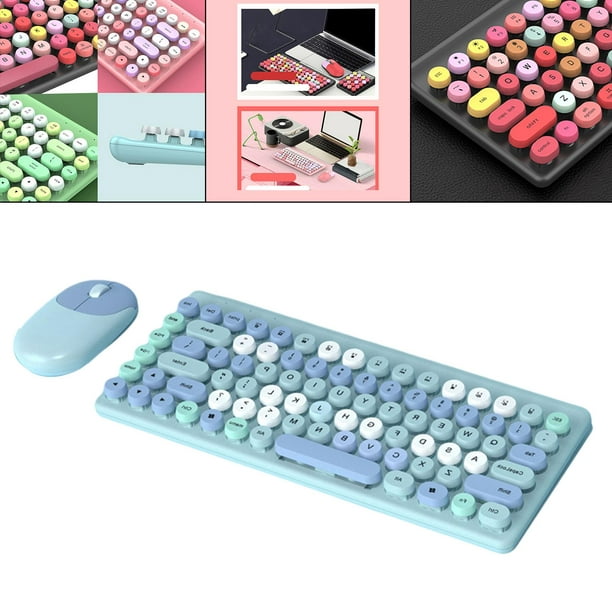 Conjunto de teclado y mouse inalámbricos Plug & Play silencioso Azul  Sunnimix Ratón Teclado Inalámbrico