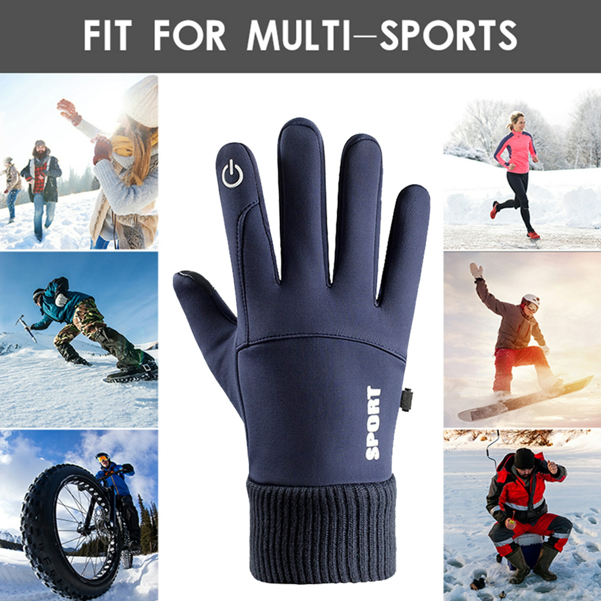 Guantes impermeables antideslizantes para hombre, manoplas cálidas de  invierno para deportes al aire libre, ciclismo, esquí