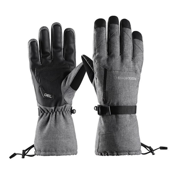 Guantes de esquí resistentes al agua para hombre con correa ajustable