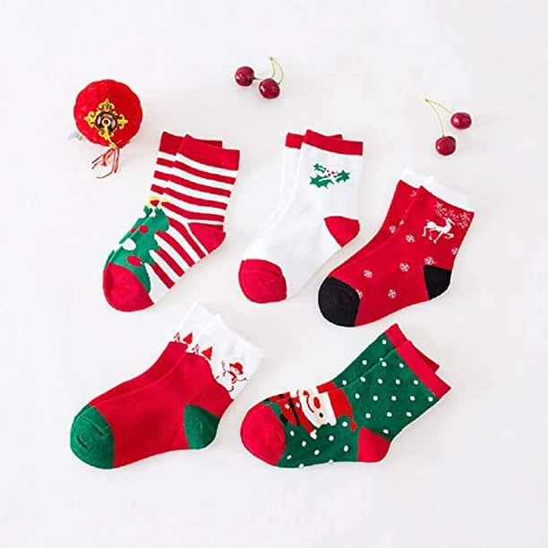 Juego de 3 pares de calcetines térmicos navideños para bebés y niños  pequeños