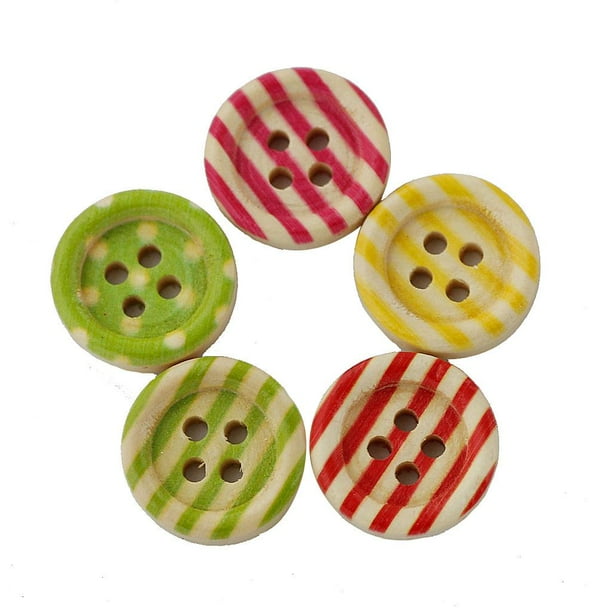 Botones decorativos redondos de dibujos animados, 500 piezas, botones de  madera surtidos sin rebabas, botones de costura de moda para bolsa (color
