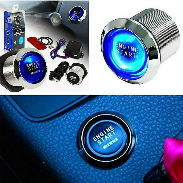 Kit de botón de arranque de motor para vehículos de 12V, interruptor de  encendido Universal, botón de arranque, luz azul, alta calidad - AliExpress