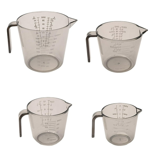 Taza medidora de 4.1 fl oz 4 tazas medidoras taza medidora de líquido tazas  medidoras transparentes vasos de leche de vidrio jarra de medición tazas
