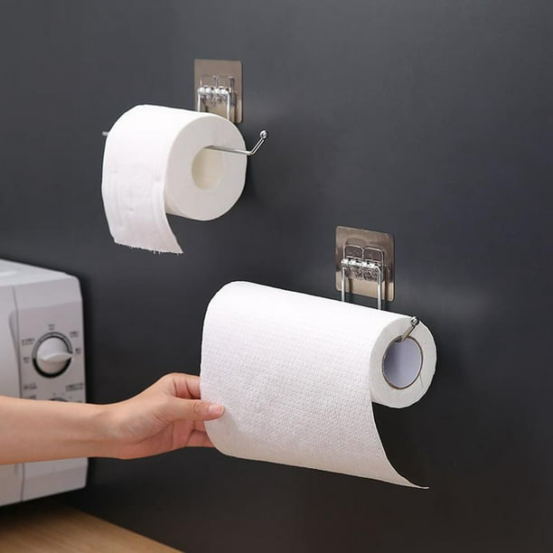 2 piezas de papel higiénico soporte de toal autoadhesivo a prueba