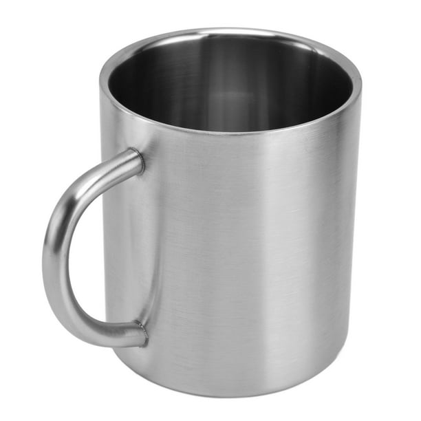 Taza de café de acero inoxidable, tazas de café de 10.1 fl oz, taza de té  de metal, tazas de doble pared con asa, taza de té para beber té, café,  sopa