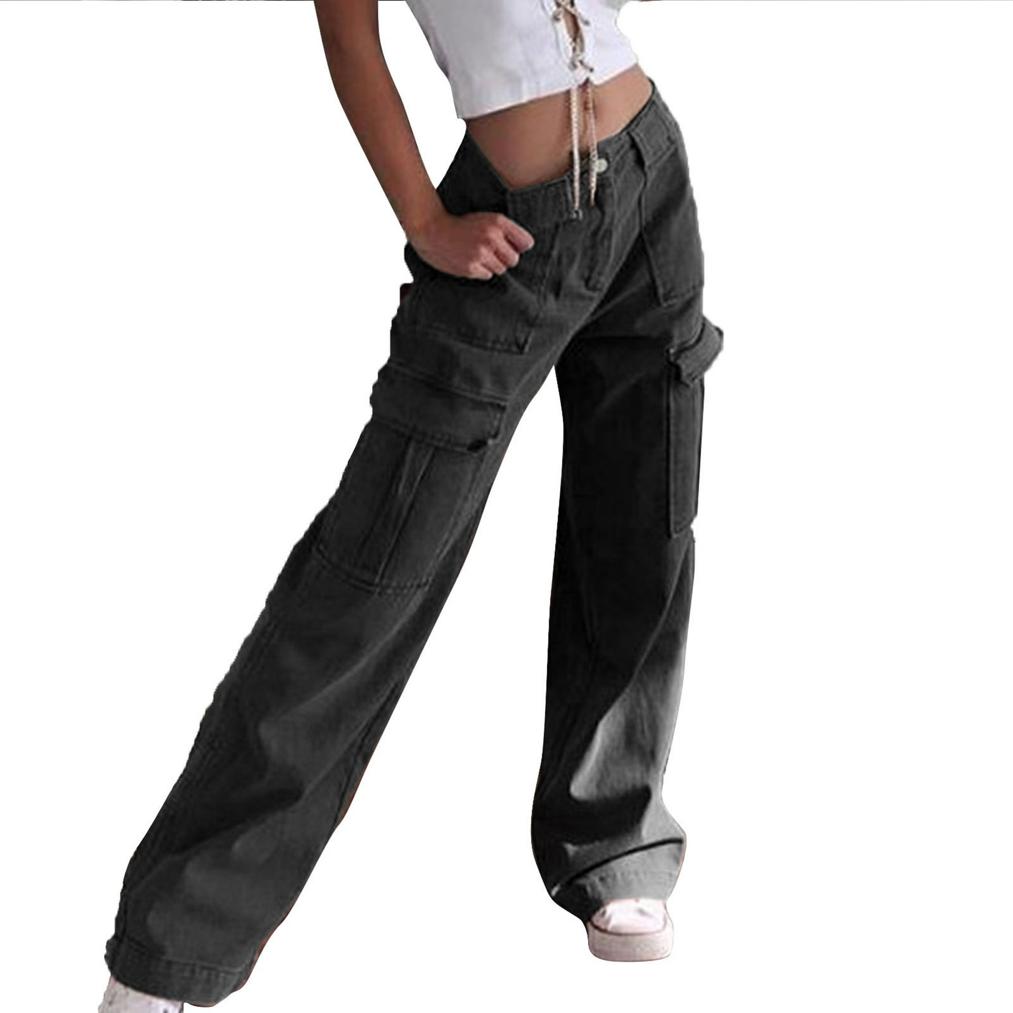 Gibobby Jeans dama Pantalones vaqueros de cintura alta para mujer, pantalones  sueltos de pierna ancha(Azul claro,M)