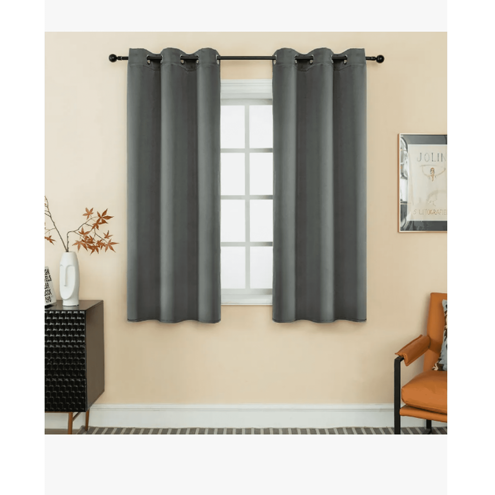Cortinas blackout para sala recamara color gris oscuro