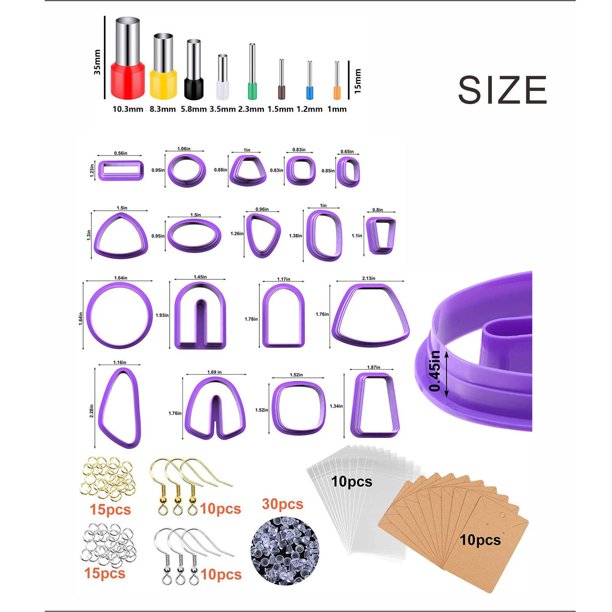 Paquete de 2 Cortadores de Arcilla Polimérica, Suministros de Arte  Artesanal con Tarjetas para Pendientes, Anillos Macarena cortadores de arcilla  polimérica