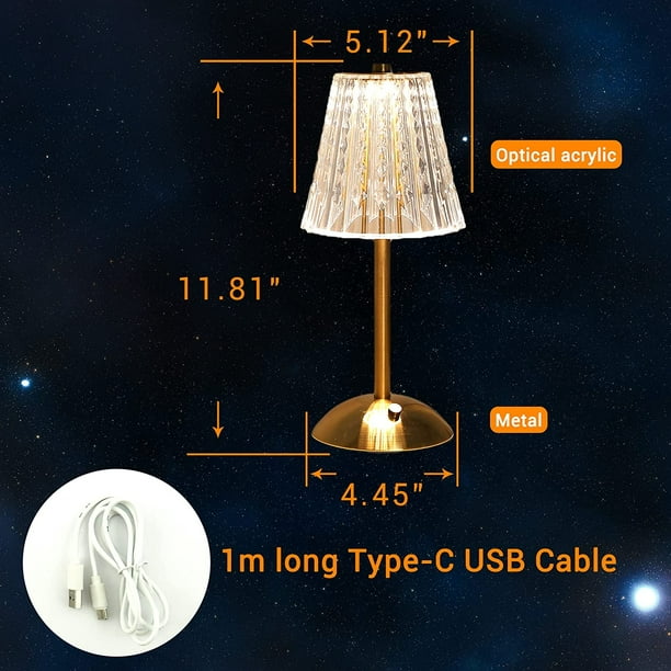 Lámpara LED de Mesa Inalámbrica y Recargable