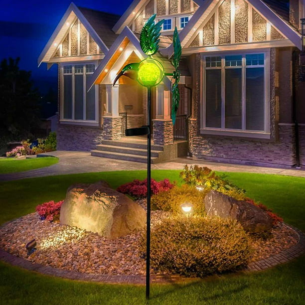 lámpara solar para jardín, lámpara de jardín, lámpara de noche impermeable,  luces LED solares, iluminación de , lámpara de paisaje para valla, colibrí