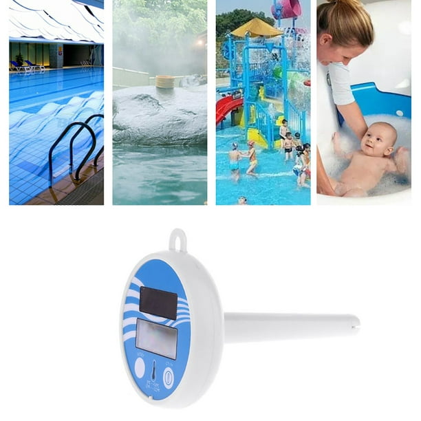 Termómetro de piscina, pantalla solar digital de temperatura del agua,  fácil lectura, Fahrenheit Celsius, termómetro flotante para piscina,  termómetro