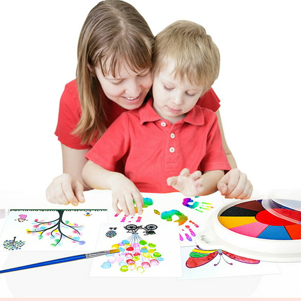  Pintura de dedos para niños pequeños, no tóxica, lavable,  pintura de dedos para niños pequeños de 1 a 3, 6 colores brillantes, pintura  para manualidades, pintura, suministros de pintura escolar, 