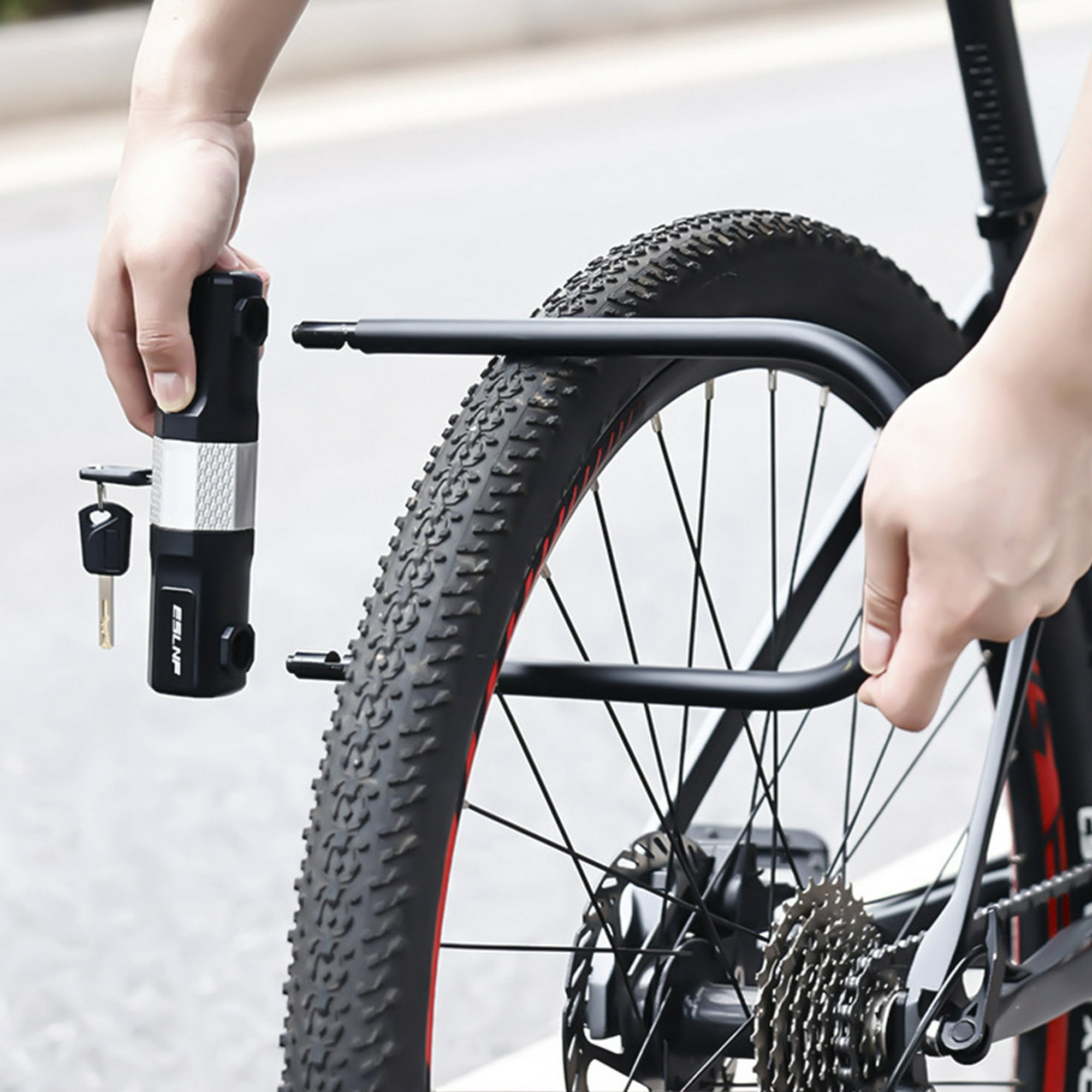 ETOOK-candado de acero en U para bicicleta, candado de seguridad antirrobo  portátil para deportes al aire libre, accesorios de ciclismo, 4 colores