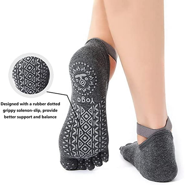 4 pares de calcetines de yoga para mujer, calcetines de pilates