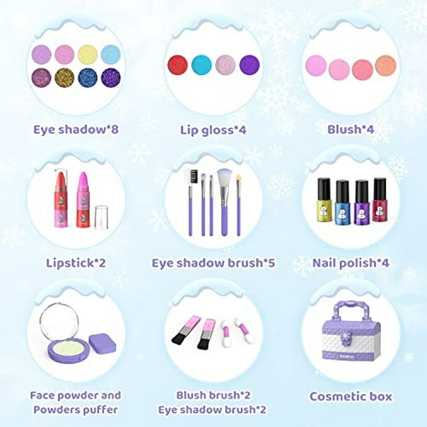 Set Kit De Belleza Para Niñas Maquillaje No Toxico 35 Piezas 3 A
