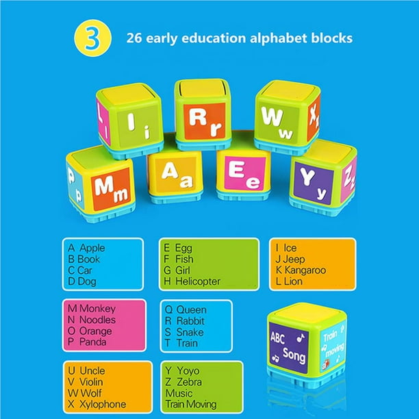 Just Smarty Tableta del alfabeto para aprender letras, ABC, números,  formas, colores, música y palabras, juguetes interactivos de aprendizaje y