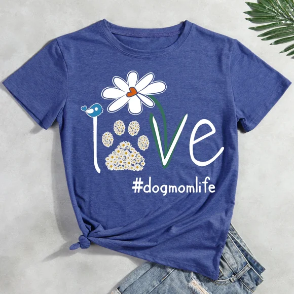 love dog mom life daisy camiseta tee retro blue xl flhrweasw para estrenar