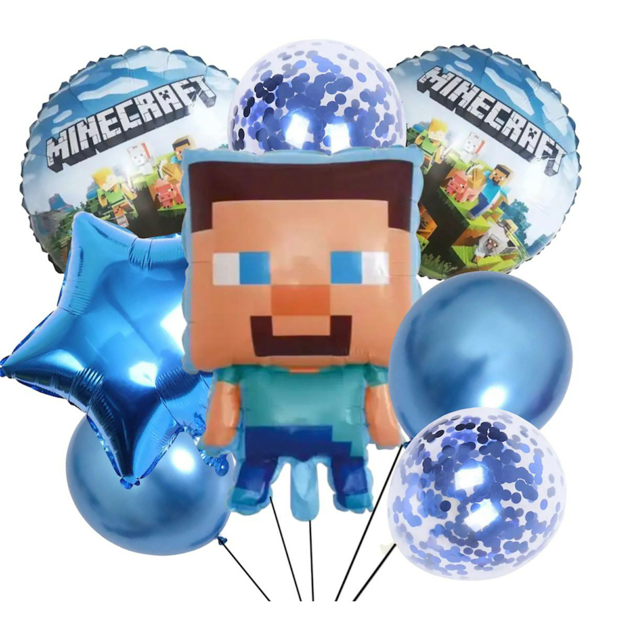 Pack Decoración Cumpleaños Globos Minecraft - Globifiesta