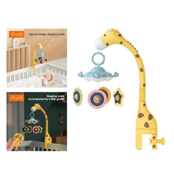 Cuna móvil para bebé con luces y música relajante, incluye proyector de  lámpara de tejado, cuna musical, juguetes de guardería para bebés de 0 y  mayor Amarillo CUTICAT móvil musical cuna infantil