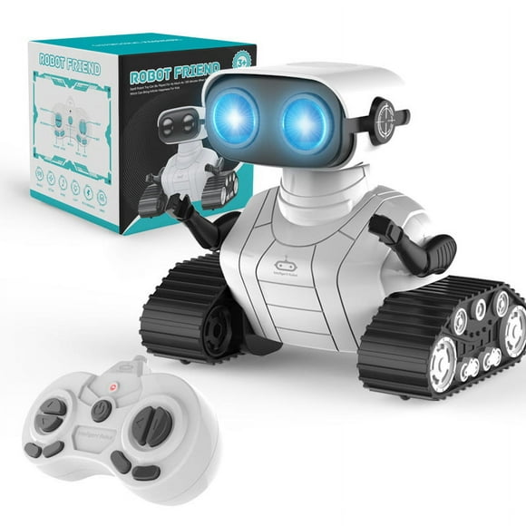 juguetes robot robot de control remoto recargable juguetes para niños robot emo con demostración automática cabeza y brazos flexibles movimientos de baile música y ojos de luz led juguetes para niños y niñas mayores de 1 año jm