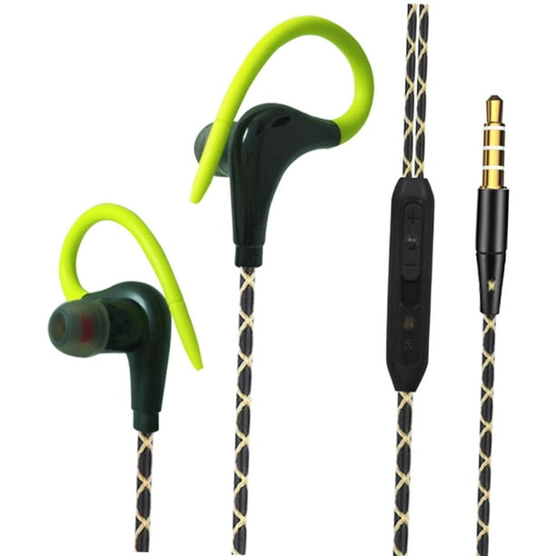 Auriculares deportivos con cable, conector de 3,5 mm en oreja, livianos con  auriculares con gancho p CUTICAT