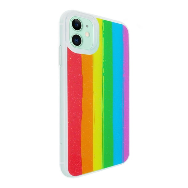 Funda Traslúcida Rainbow Doble Capa Para iPhone 11 Negro