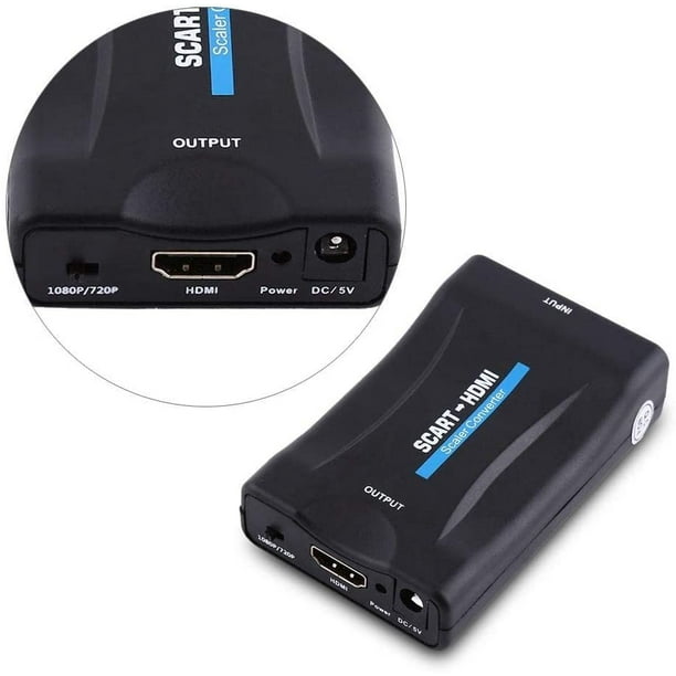 Convertidor de euroconector a HDMI Adaptador de audio y vídeo para